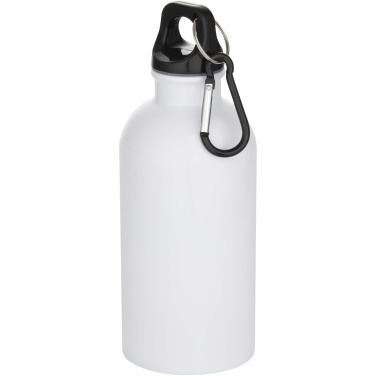 Logotrade promotional gift image of: Oregon 400 ml sublimation RCS recycled single wall stainless steel water bottle with carabiner