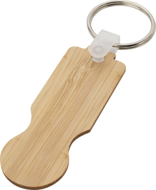 Logo trade promotional gift photo of: Ronan bamboo trolley keychain