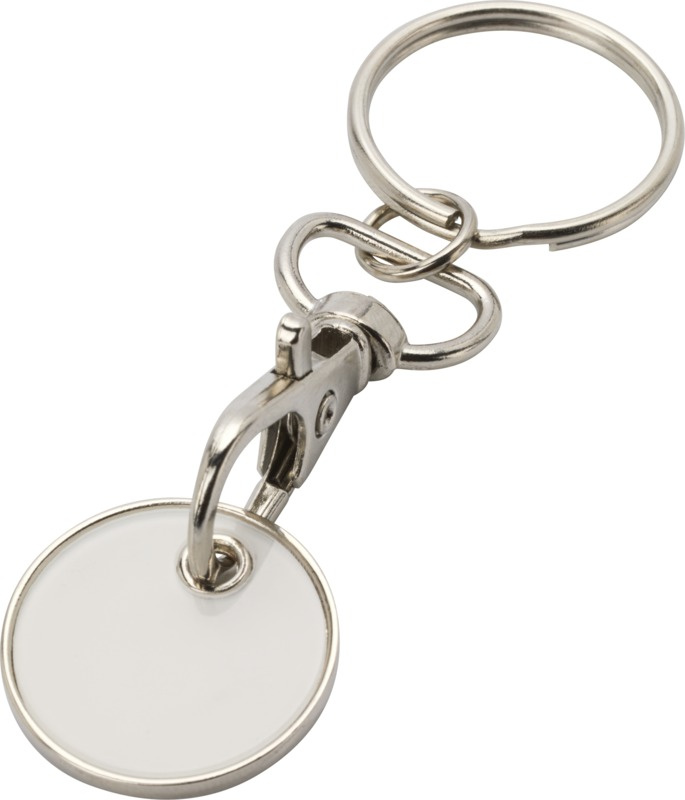 Logo trade promotional gift photo of: Rory keyring with trolley coin