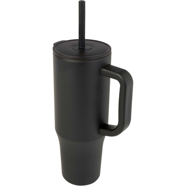 Logo trade promotional products image of: Brady 900 ml RCS certified insulated tumbler with silicone straw