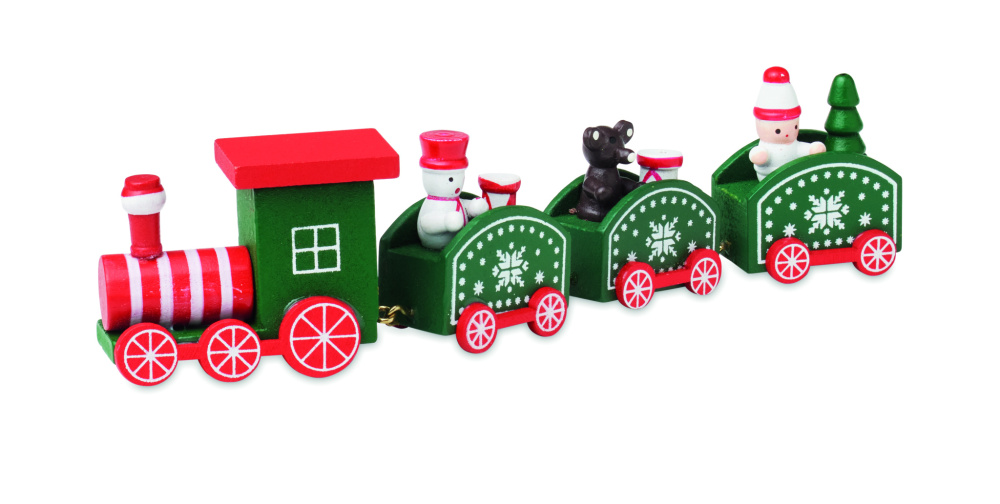 Logo trade promotional giveaway photo of: Wooden Christmas train