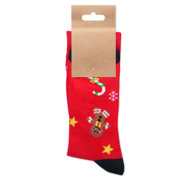 Logo trade promotional merchandise image of: Pair of Christmas socks L