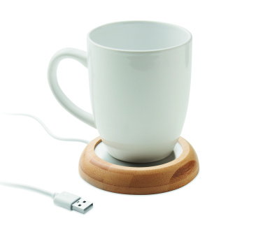 Logotrade advertising product image of: Bamboo mug warmer with USB