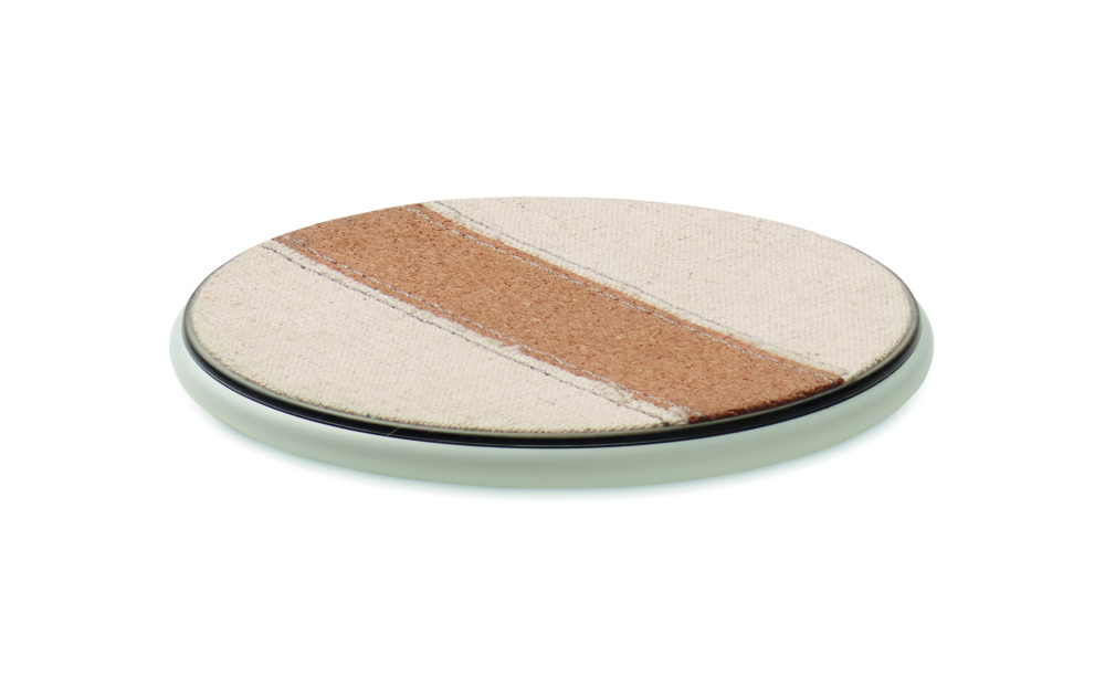 Logo trade corporate gift photo of: Cork wireless charger 15W