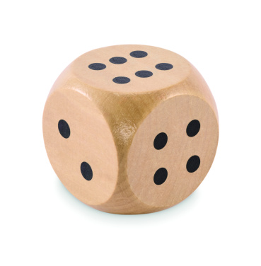 Logo trade promotional giveaway photo of: Schima wooden dice 5cm dia