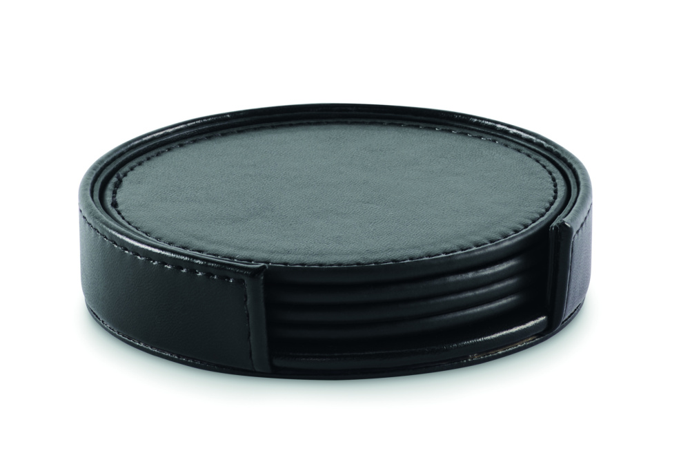 Logotrade promotional product picture of: Set of 4 PU coasters