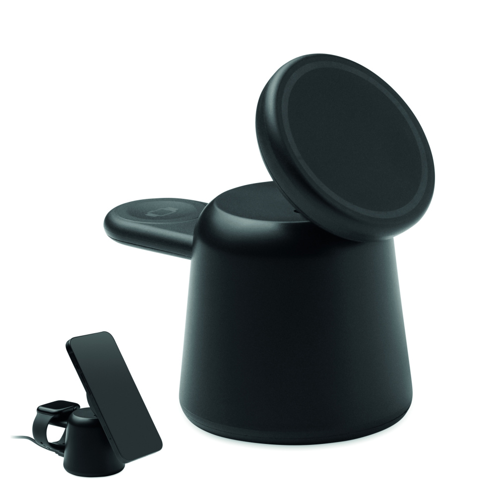 Logo trade promotional giveaway photo of: 3 in 1 wireless charger 15W