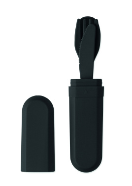 Logo trade promotional merchandise photo of: Cutlery set and case in PLA