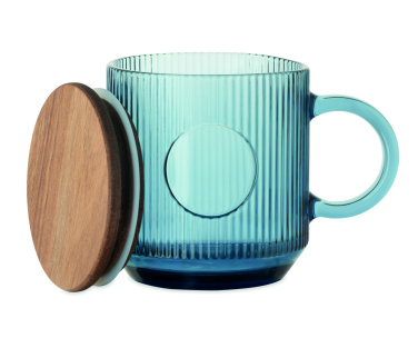 Logo trade corporate gift photo of: Ribbed glass mug 300ml