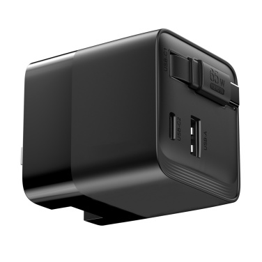 Logo trade corporate gifts image of: Urban Vitamin Mendocino 65W GaN charger retractable cable