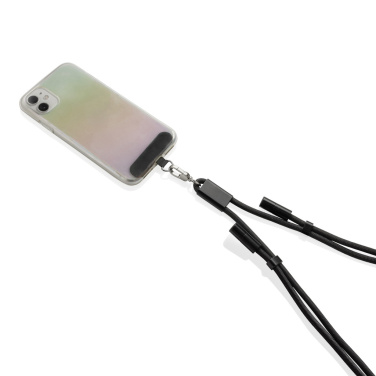 Logo trade promotional merchandise image of: LoopAmp RCS RPET adjustable phone cord with 60W cable