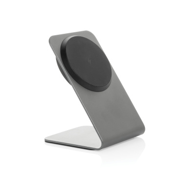 Logo trade promotional gifts image of: Terra aluminium 15W magnetic wireless charging phone stand