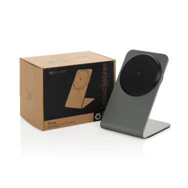 Logotrade promotional gifts photo of: Terra aluminium 15W magnetic wireless charging phone stand