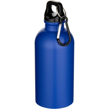 Logo trade promotional items picture of: Oregon 400 ml matte RCS recycled single wall stainless steel water bottle with carabiner