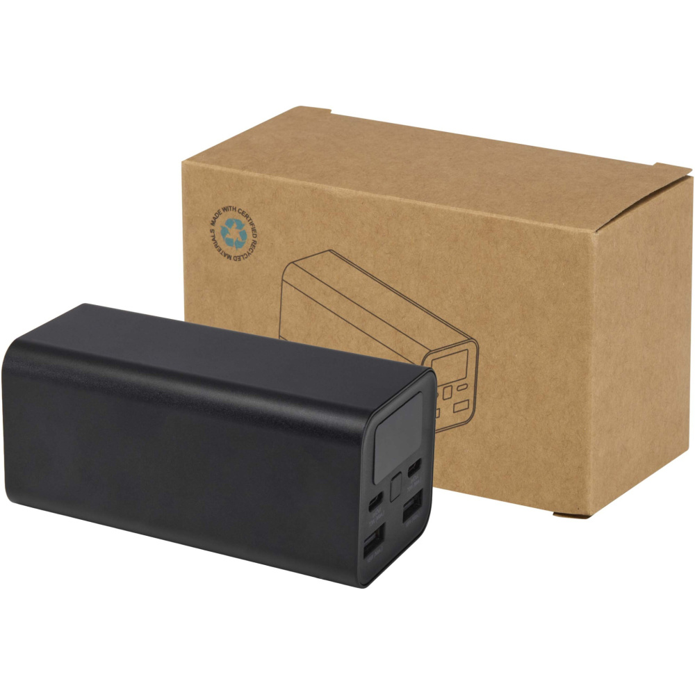 Logotrade promotional giveaway picture of: Acamar 20.000 mAh 70W recycled aluminium laptop power bank