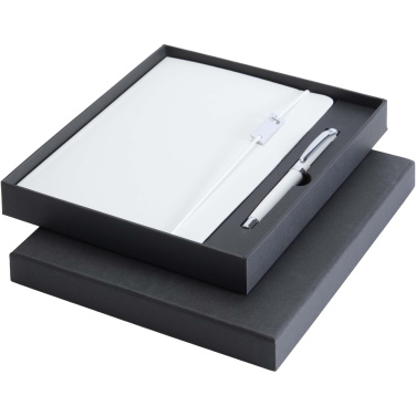 Logo trade promotional gifts image of: Legato Elegance A5 hard cover notebook and rollerball pen set