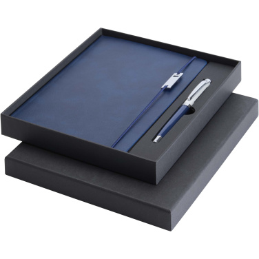 Logo trade advertising product photo of: Legato Elegance A5 hard cover notebook and rollerball pen set