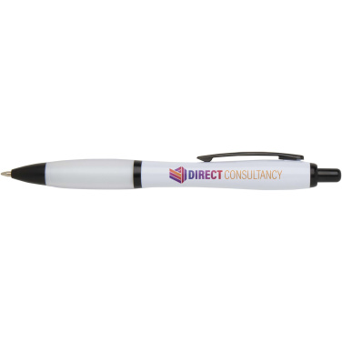 Logo trade promotional merchandise photo of: Nash recycled plastic ballpoint pen with black trims (black ink)