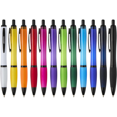 Logotrade promotional giveaway image of: Nash recycled plastic ballpoint pen with black trims (black ink)