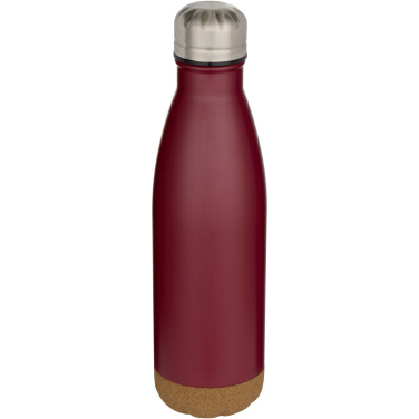 Logotrade promotional merchandise picture of: Cove 500 ml double wall vacuum insulated stainless steel water bottle with cork details