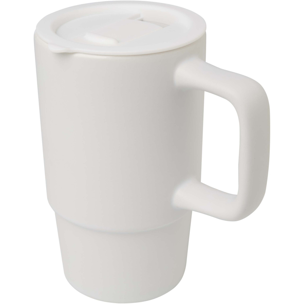 Logotrade promotional merchandise picture of: Carter 450 ml ceramic mug with plastic lid