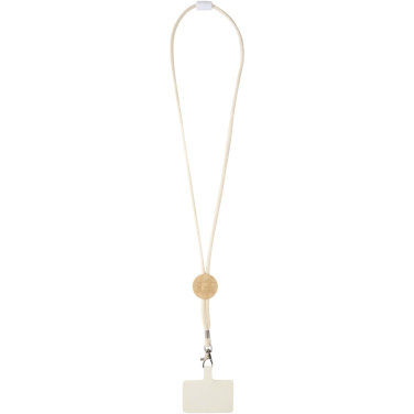 Logotrade promotional gift image of: Adhab smartphone lanyard with bamboo details