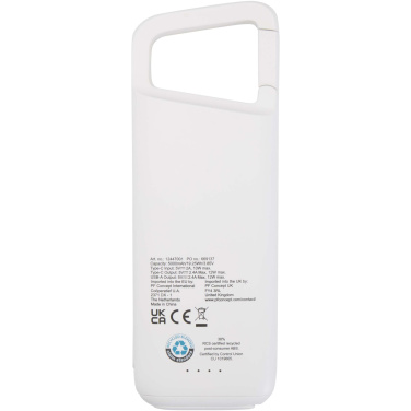 Logotrade promotional products photo of: Alkes 5000 mAh 12W recycled plastic water resistant power bank with carabiner