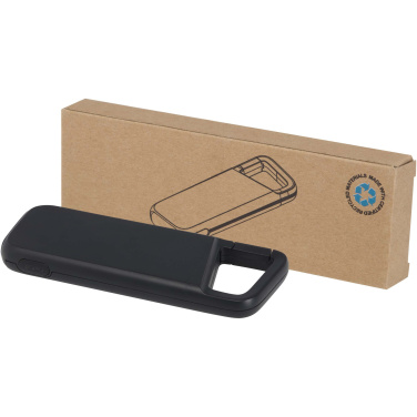 Logotrade promotional product image of: Alkes 5000 mAh 12W recycled plastic water resistant power bank with carabiner