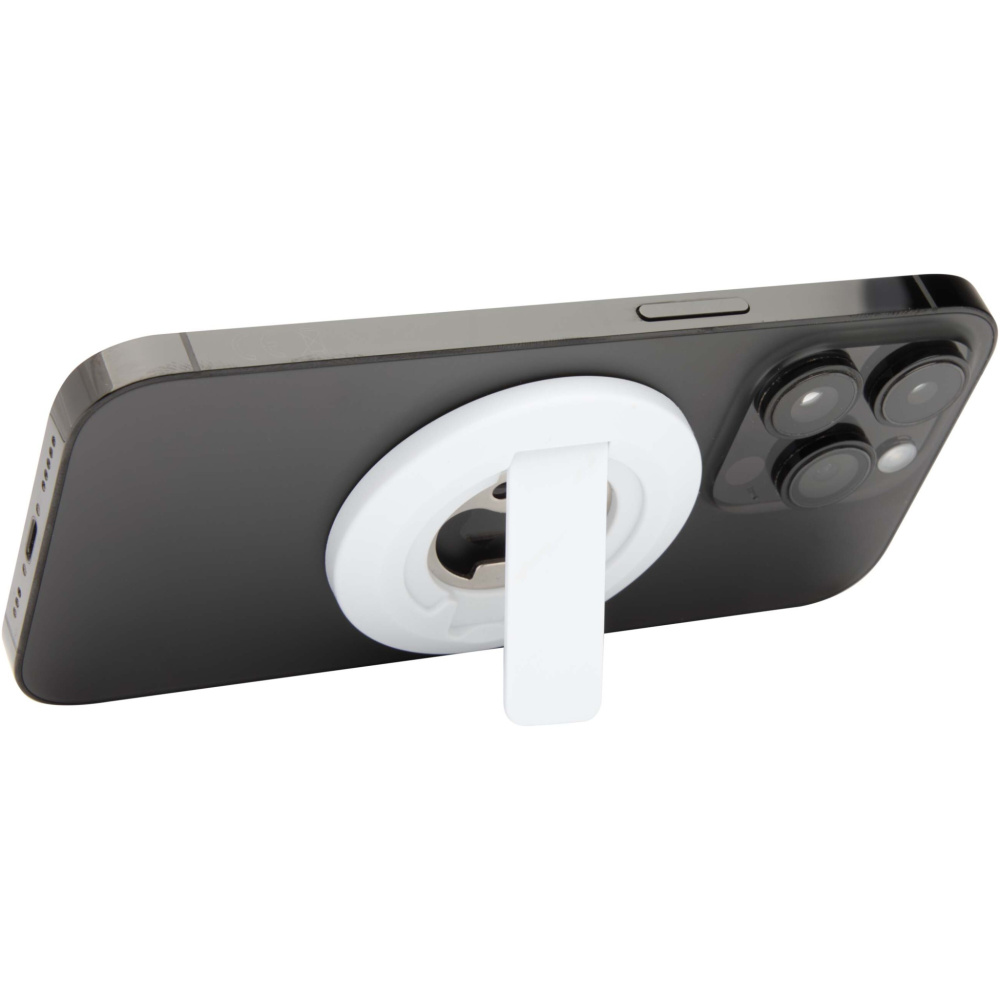 Logotrade promotional merchandise image of: Ain recycled plastic magnetic phone stand with bottle opener