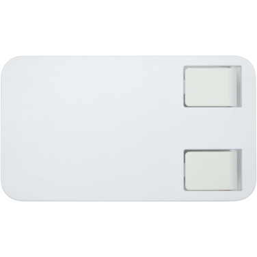 Logo trade promotional giveaway photo of: Alhena recycled plastic foldeable phone holder with metal desk stand