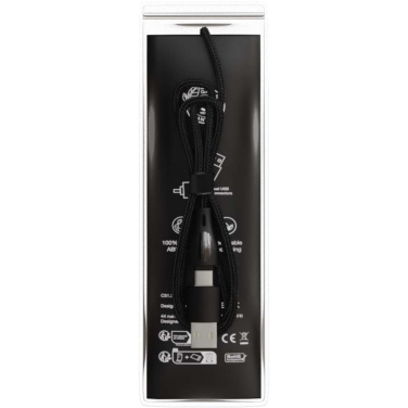 Logo trade promotional giveaways picture of: SCX.design C51 60W 5-in-1 rPET fast charging cable with display
