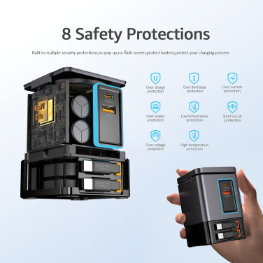 Logo trade corporate gifts picture of: Urban Vitamin Sacramento 105W GAN charger+retractable cables