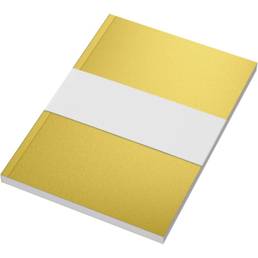 Logo trade promotional merchandise photo of: Novella Austen A5 metallic soft cover notebook - 100 sheets