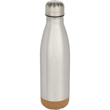 Logo trade promotional giveaways image of: Cove 500 ml double wall vacuum insulated stainless steel water bottle with cork details