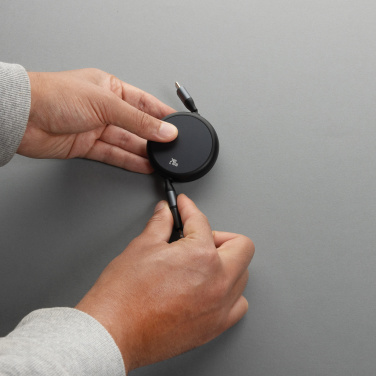Logotrade advertising product image of: Terra RCS recycled aluminium retractable 240W 2-in-1 cable