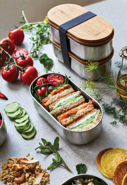 Logo trade promotional gift photo of: Black+Blum Stainless Steel Double Bento Box