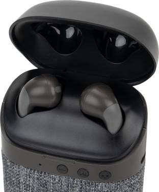 Logo trade corporate gift photo of: Bluetooth Speaker HF01 with Built-in Earbuds 2 in 1