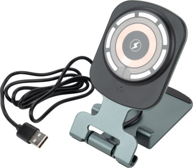 Logo trade advertising products image of: Phone holder with wireless charger