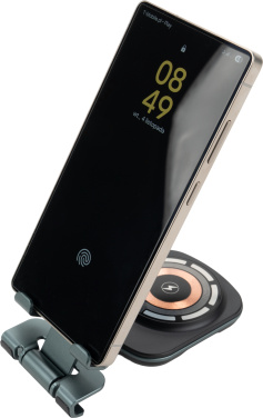Logo trade promotional items image of: Phone holder with wireless charger