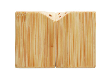 Logo trade promotional gifts image of: Bamboo salt & pepper set