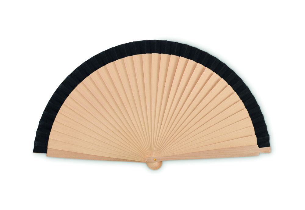 Logo trade promotional giveaways image of: Wooden hand fan