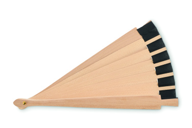 Logo trade promotional merchandise photo of: Wooden hand fan