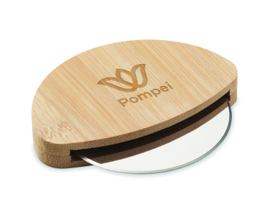 Logotrade corporate gift picture of: Round bamboo pizza cutter