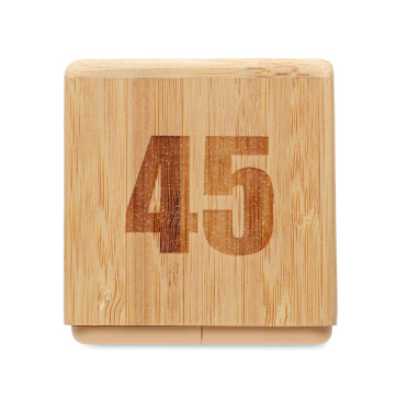 Logotrade promotional gift image of: Bamboo twist snooze timer