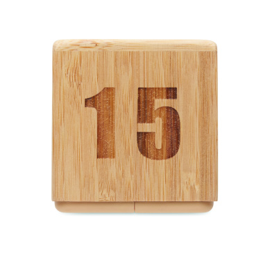 Logo trade promotional merchandise picture of: Bamboo twist snooze timer