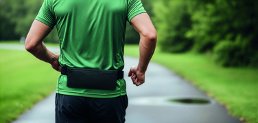 Logo trade promotional giveaway photo of: Sports waist bag 600D RPET