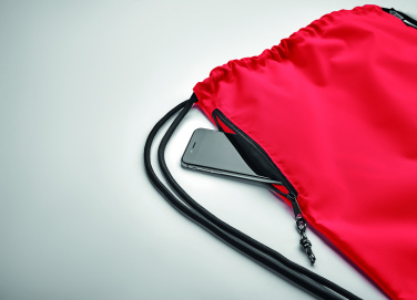 Logo trade promotional giveaways image of: Large drawstring bag 300D RPET