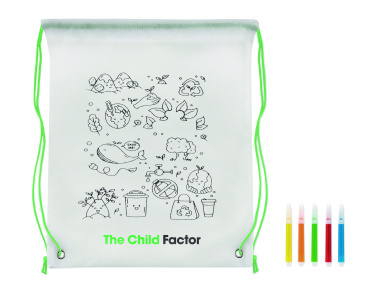 Logo trade promotional gifts image of: Non woven kids bag with pens