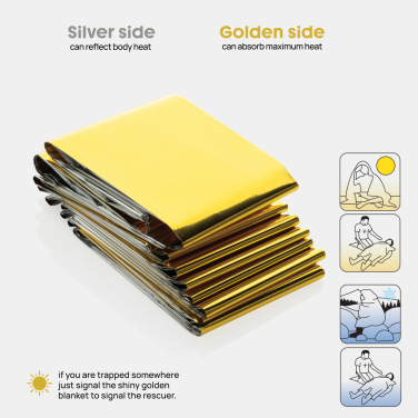 Logo trade advertising products picture of: Solra emergency blanket in RCS recycled RPET pouch