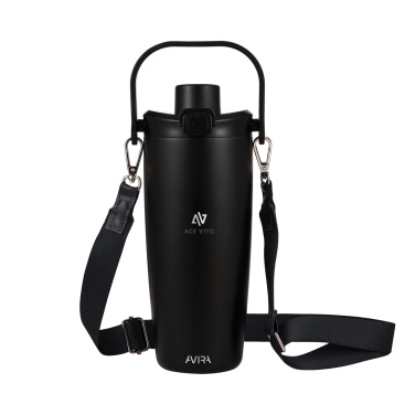 Logo trade promotional items image of: Avira Ayala RCS re-steel duosip lockable crossbody tumbler
